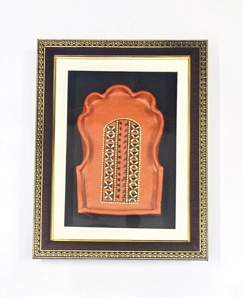 Terracotta Jharokha Indian Heritage Design In Beautiful Frame Wall Art Tamrapatra