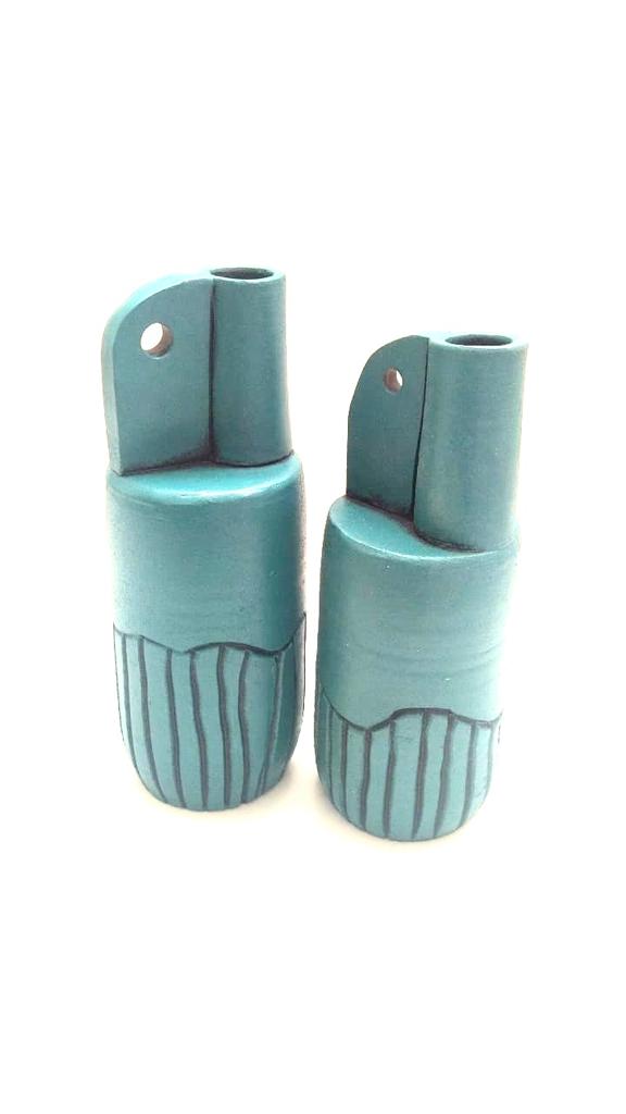 Pottery Studio Excellent Terracotta Handmade Pots Set Of 2 Modern Look Tamrapatra
