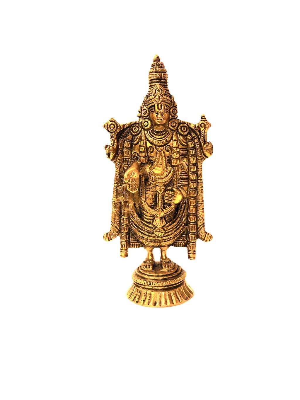 Tirupati Balaji Presiding Deity 'Lord Venkateswara' Brass Tamrapatra - Tamrapatra