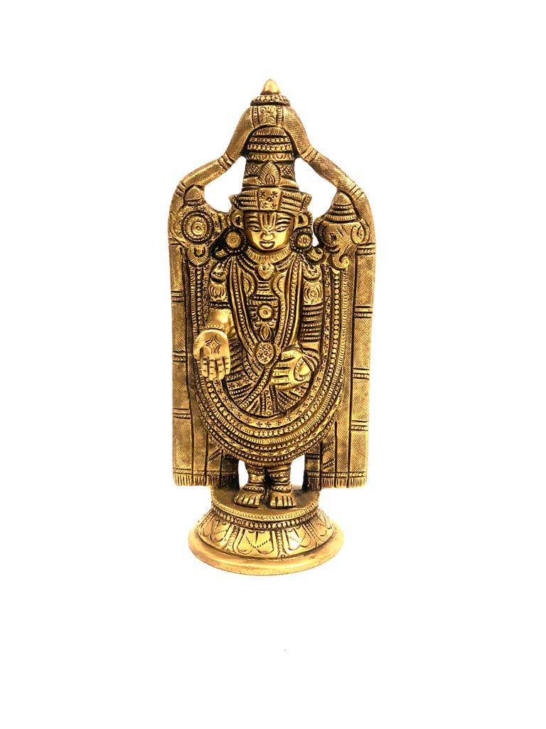 Religious Indian Gods Brass Idol Tirupati Balaji Handcrafted Brass Tamrapatra