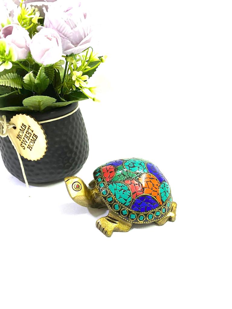 Wooden Tortoise In New Designs With Gemstones Handcrafted By Tamrapatra