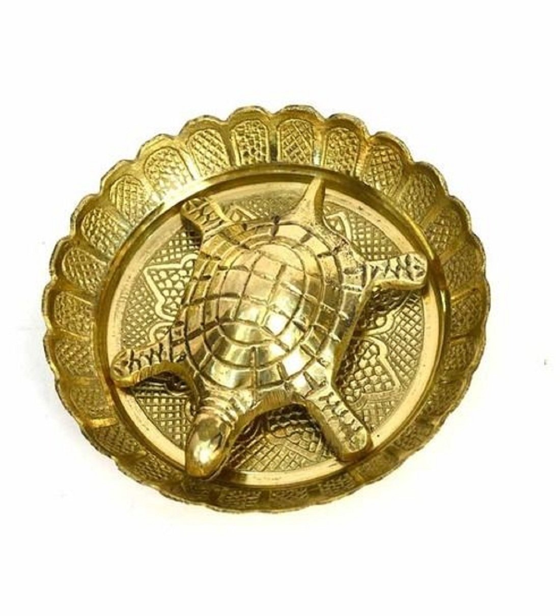 Tortoise On Plate Vastu Good Luck Home Artefacts Brass Decoration Tamrapatra