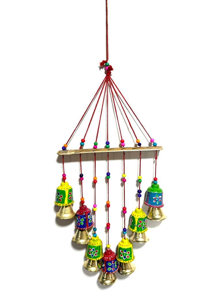 Bells Line Steps Hanging On Bamboo Stick Exclusive Traditional Gifting's Tamrapatra