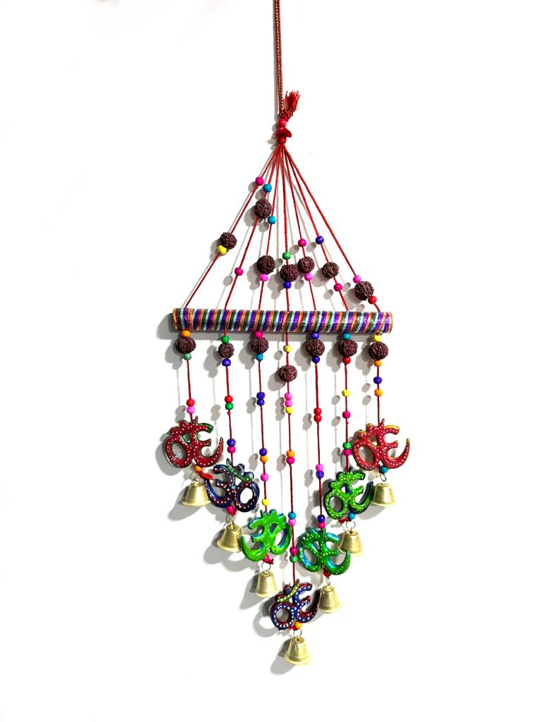 Beautiful 7 Bells On Hanging Wood Multicolor Attractive Danglers Tamrapatra