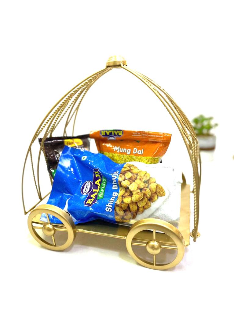 Trolley Non Movable For Gifting Decoration Centre Table Jars From Tamrapatra