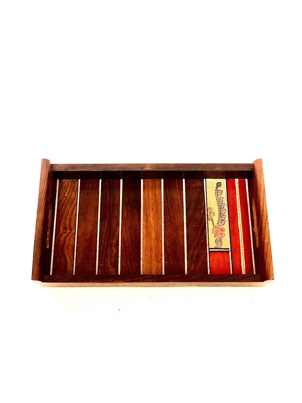 Stylish HanPainted With Acrylic Colors Wooden Tray Utility By Tamrapatra - Tanariri Hastakala