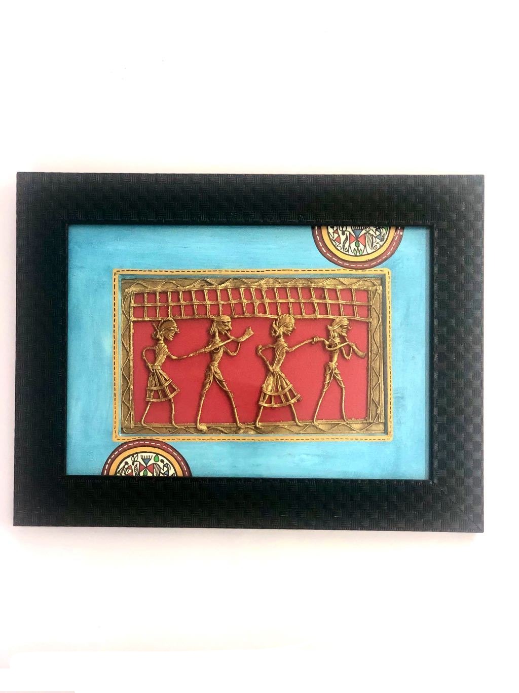 Attractive Bright Multi Color Hand Painted Warli Dhokra Frames By Tamrapatra
