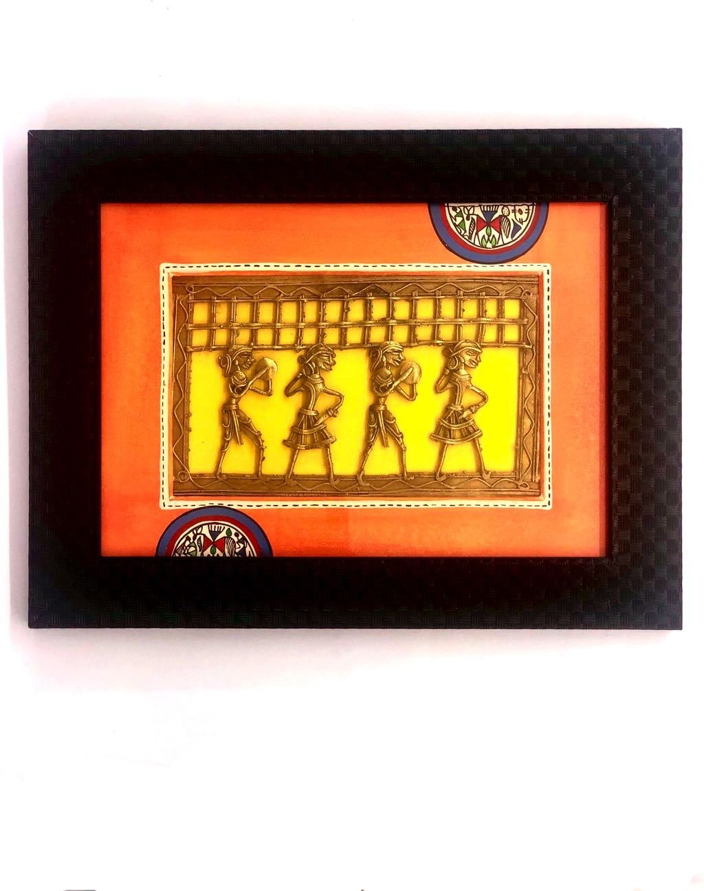 Attractive Bright Multi Color Hand Painted Warli Dhokra Frames By Tamrapatra