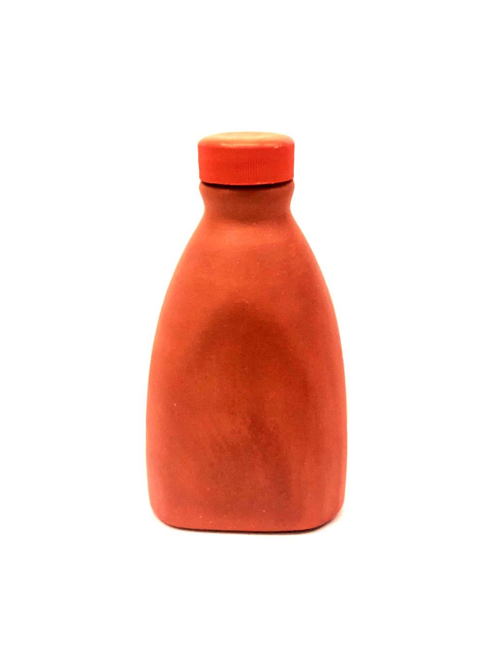 Unglazed & Handmade Clay Water Bottle Easy To Carry Size Tamrapatra - Tamrapatra