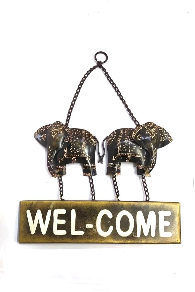 Welcome Elephant Plate Hanging Entrance Décor Home Office From Tamrapatra