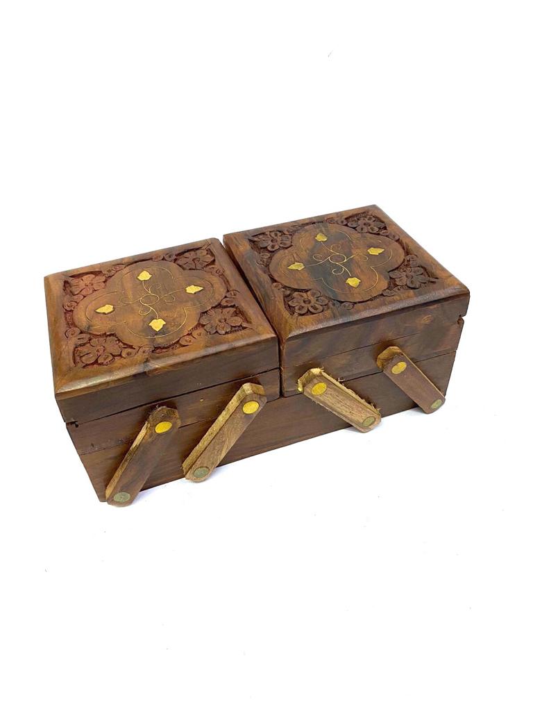 Wooden Carving Storage Box Jewelry Unique Way To Showcase By Tamrapatra