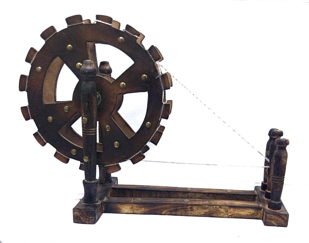 Wooden Gandhiji Charkha Antique Collection For Home Office Décor By Tamrapatra