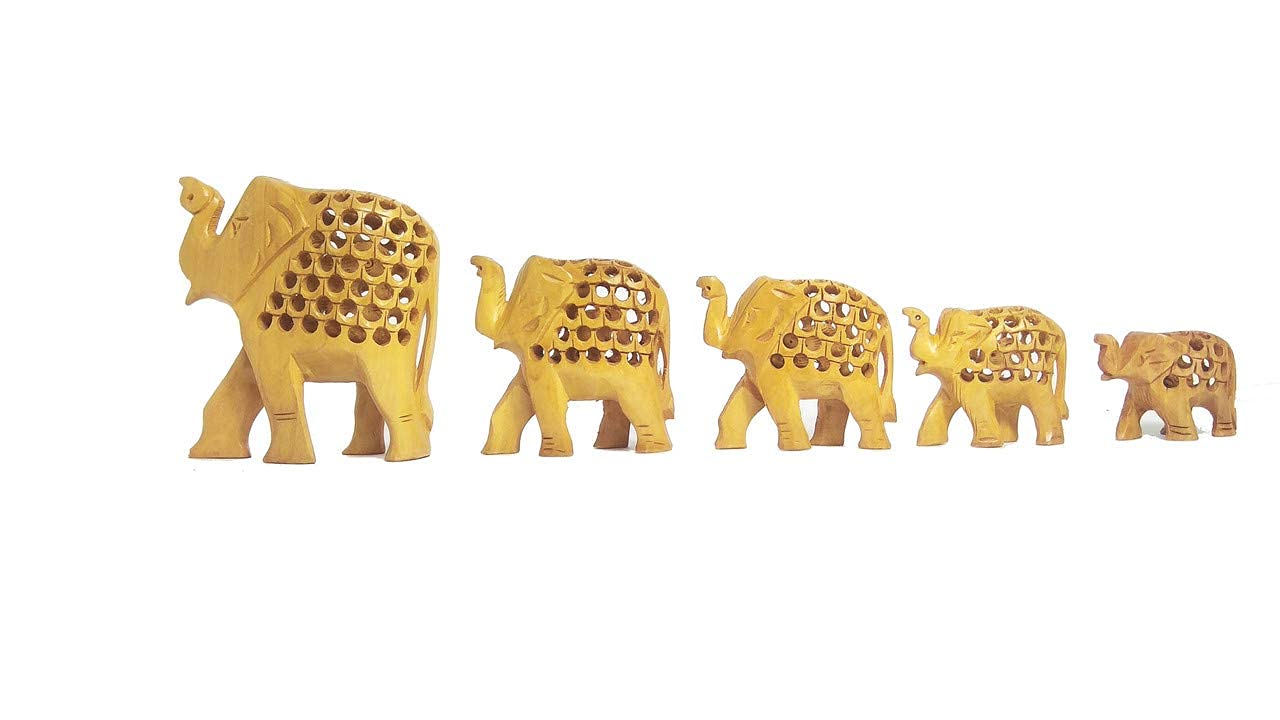 Elephant Set Of 5 Handcrafted By Local Artisans Souvenir Gifts By Tamrapatra