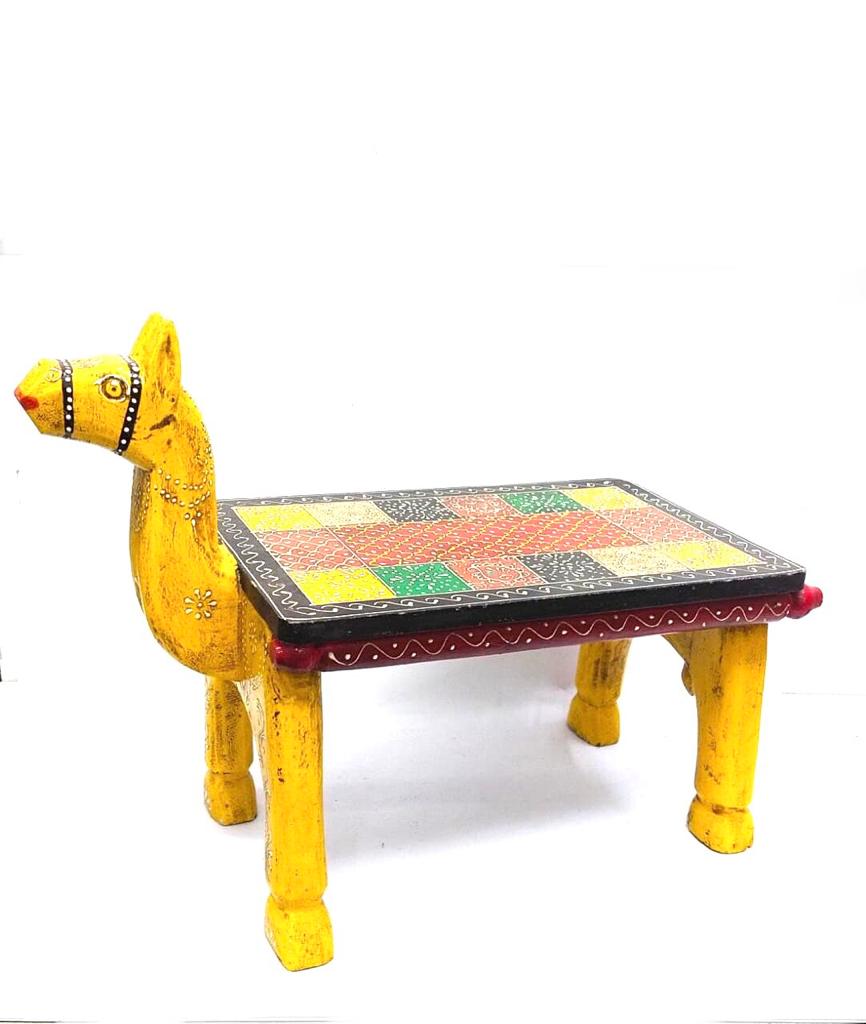 Multicolor Traditional Elephant Stool For Decoration & Sitting From Tamrapatra