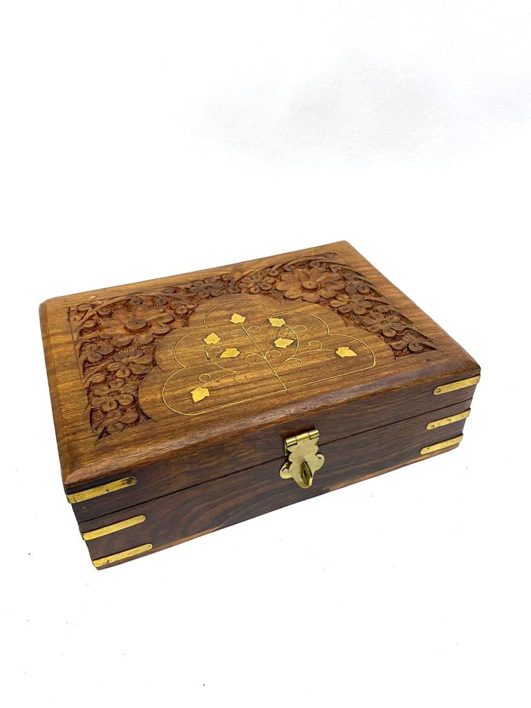 Wooden Carving Box In Various Vintage Design & Size Storage Ideas Tamrapatra