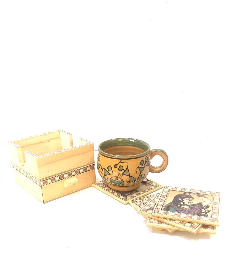 Wooden Tea Coaster With Storage For Every House Gifts Kitchen Dinning Ware Tamrapatra