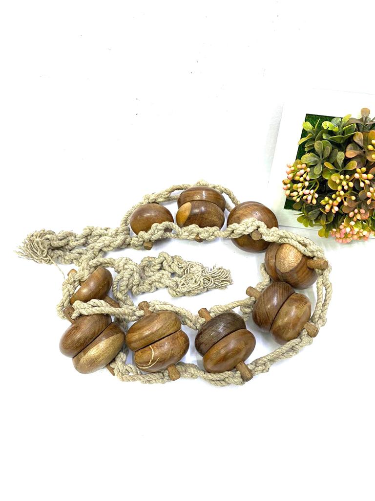 Wooden Ball Rope Back Massager Indian Handicrafts New Arrivals From Tamrapatra