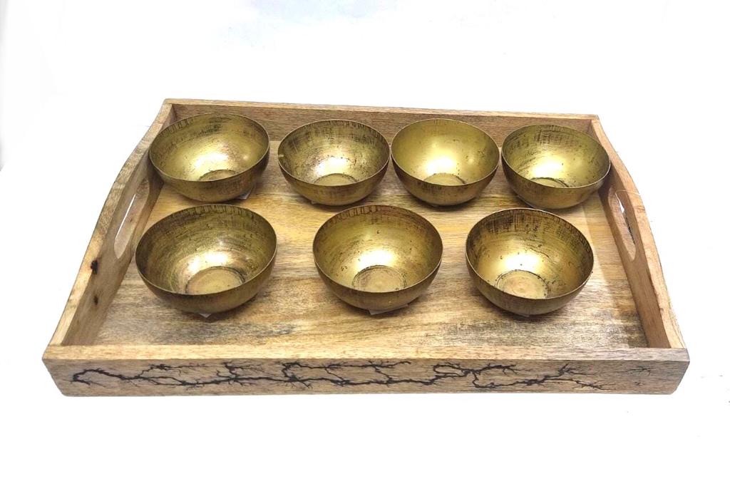 Wooden Tray Easy Carry Sleek Designs In Various Size Exclusive From Tamrapatra