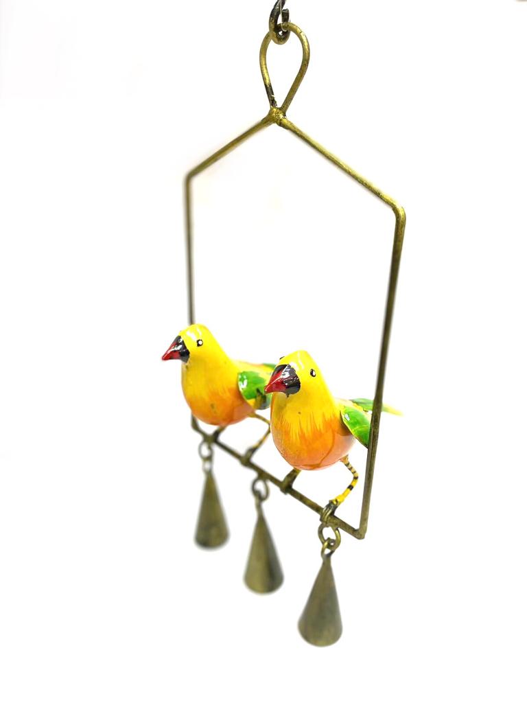 Siting Hanging Birds On Metal Chime Exclusive Bells Garden Balcony Tamrapatra