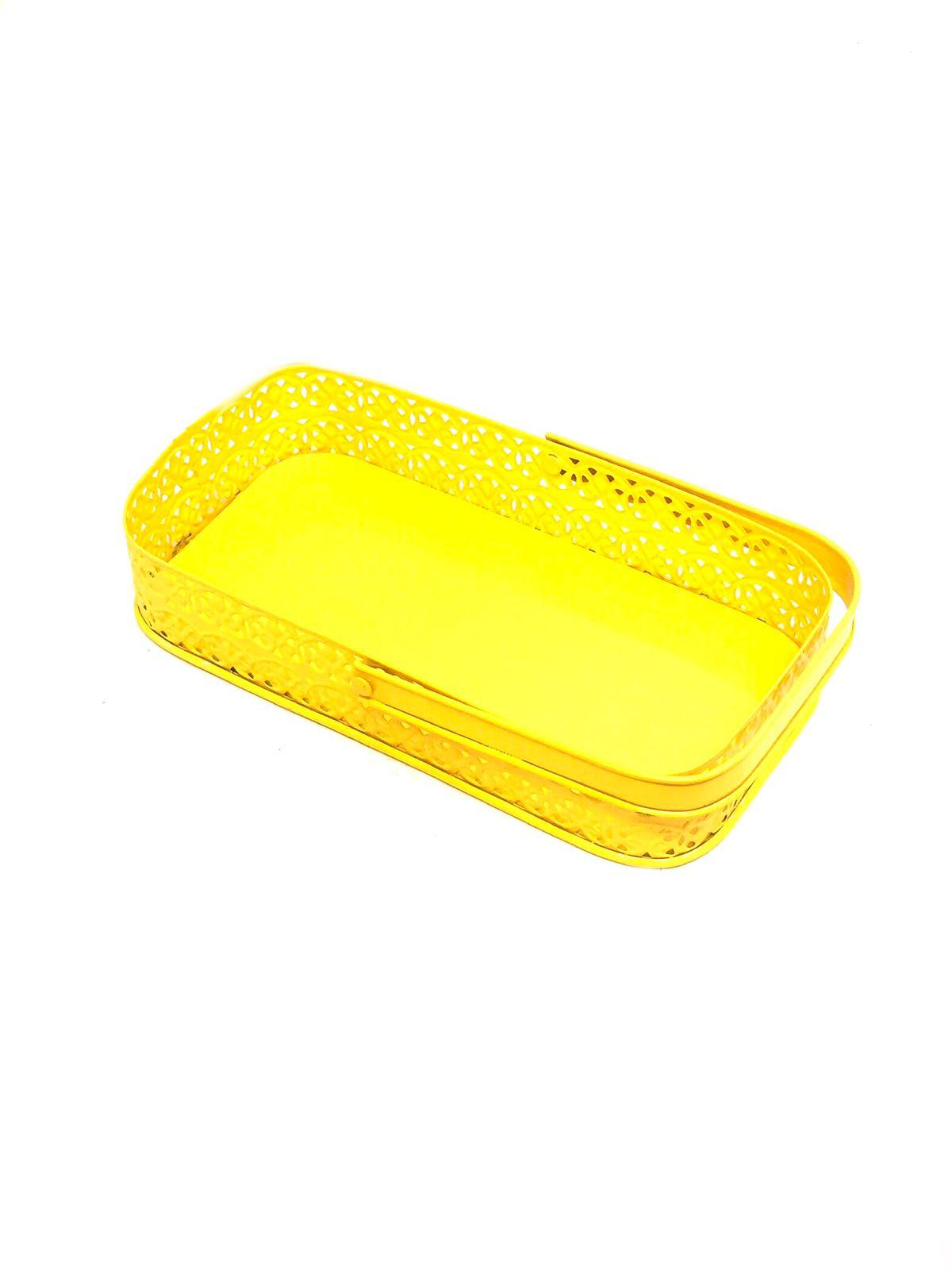 Metal Tray With Carry Handle Designed For Jar & Storage Needs By Tamrapatra
