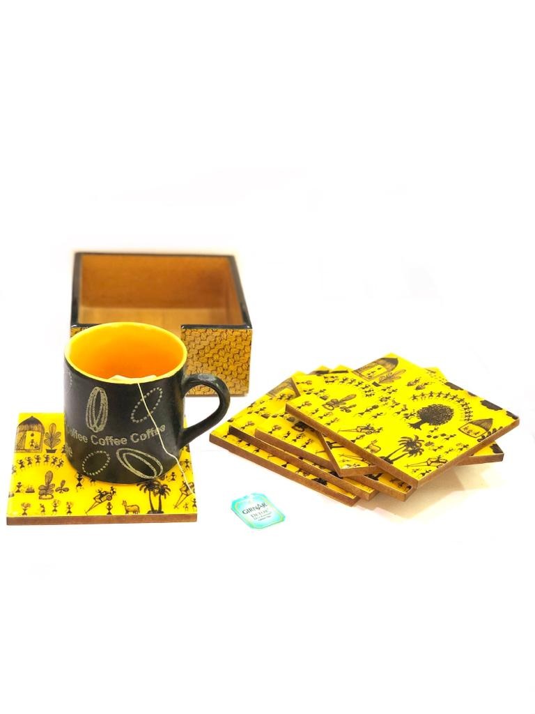 Designer Tea Coasters In Wood Laminated With Exclusive Concepts Tamrapatra