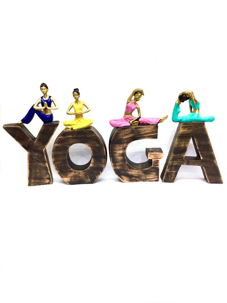 Elegant Yoga Home Letters Lady Modern Décor Exclusive Showpiece S/4 By Tamrapatra