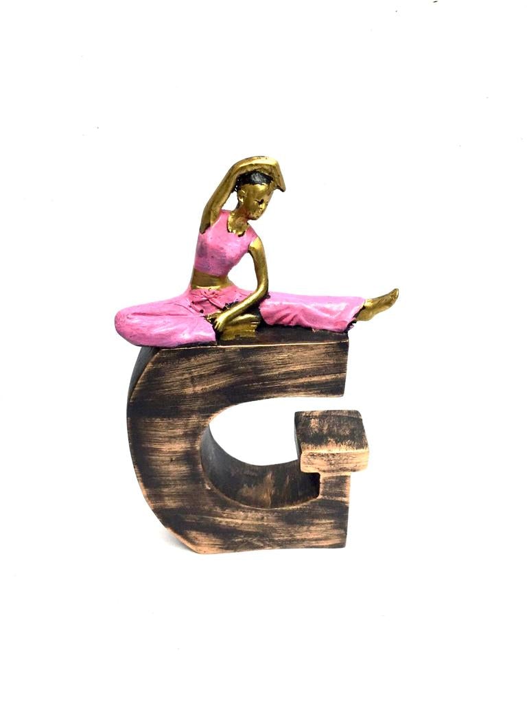 Elegant Yoga Home Letters Lady Modern Décor Exclusive Showpiece S/4 By Tamrapatra