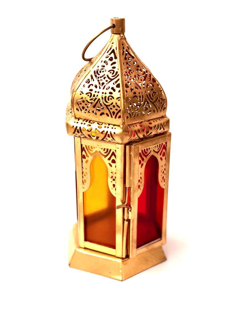 Moroccan Style Lantern With Colourful Glass Design Tamrapatra - Tamrapatra