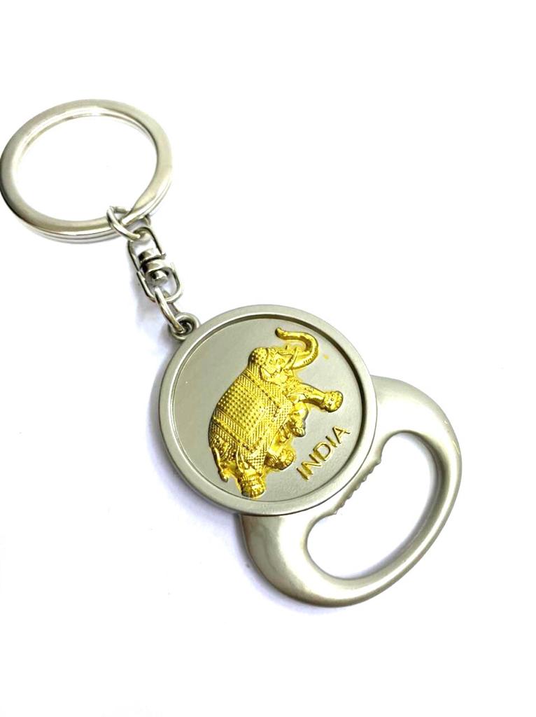 Bottle Opener Keychains Metal Exclusive Gray & Gold Shade From Tamrapatra