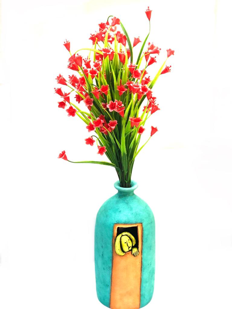 Big Scarlet Gladiolus Flowers Bunch Sticks Home Office Decoration By Tamrapatra