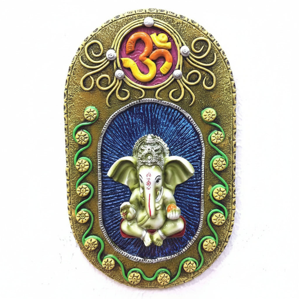 Om Shri Designer Hanging With Attractive Marigold Outer Design Tamrapatra - Tamrapatra