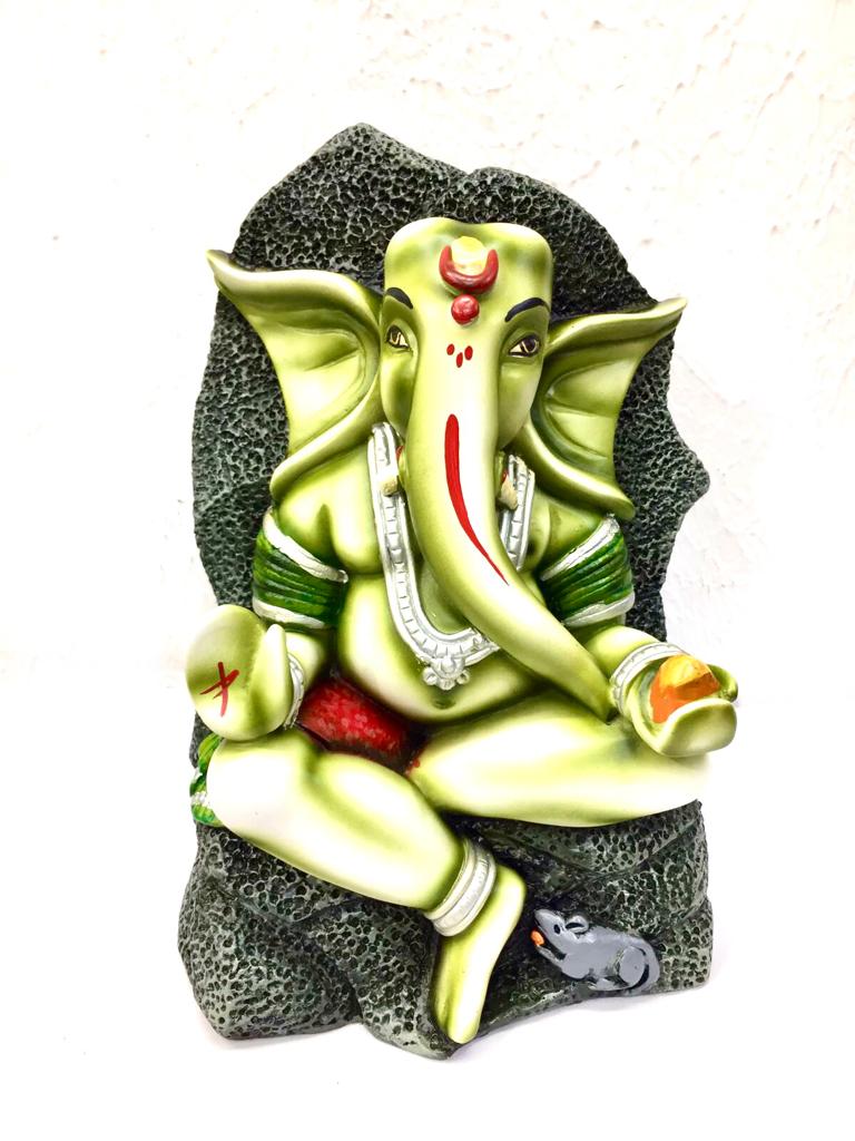 Beautiful Resin Creations Of Lord Ganesh On Rock Sculpture Art By Tamrapatra