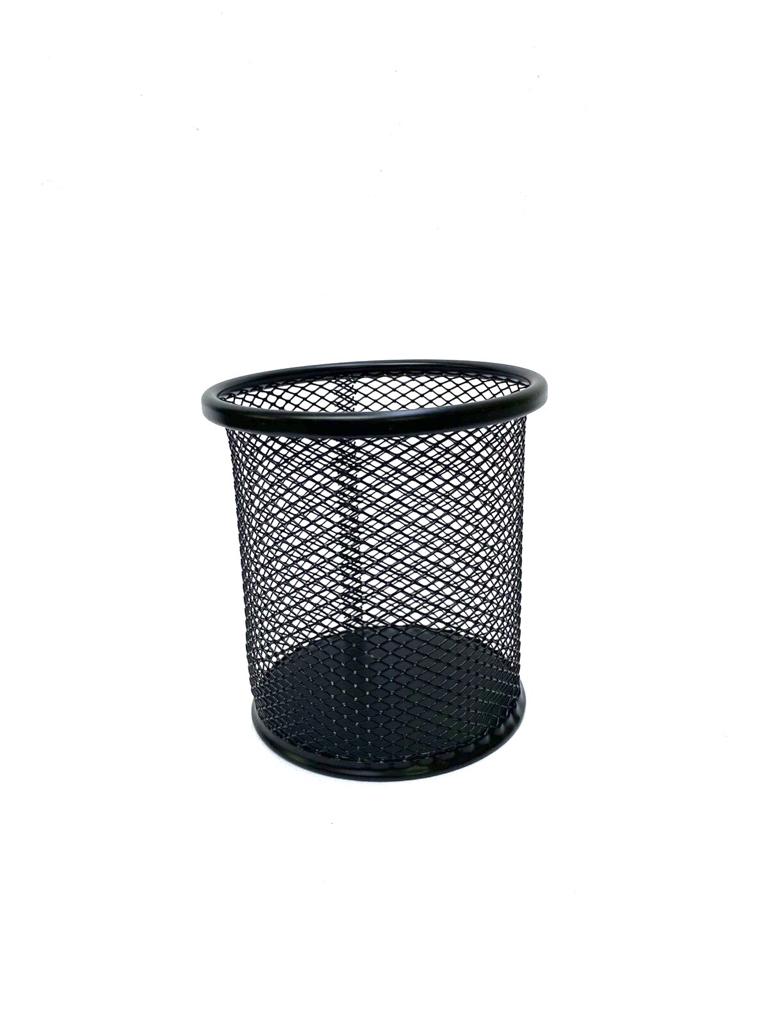 Iron Mesh Pen Holder Modern Black Desk Accessories Exclusively From Tamrapatra