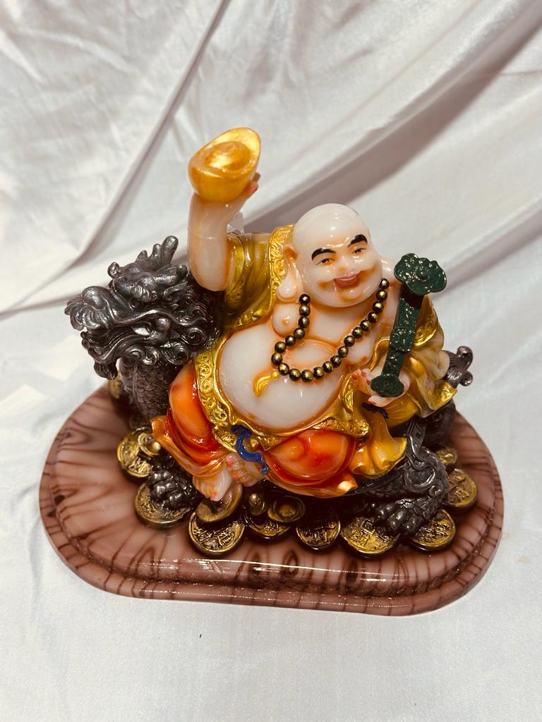 Big Laughing Buddha Auspicious Spiritual Artwork Feng Shui Display By Tamrapatra