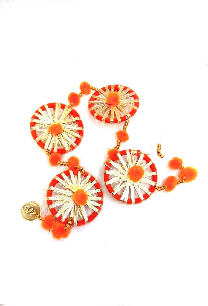 Round Orange Traditional Door Side Hangings Variety Artistic From Tamrapatra