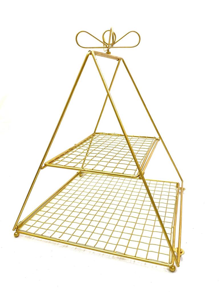 2 Tier Pyramid Style Stand Platters For Dinning Table Hampers Gifts Tamrapatra