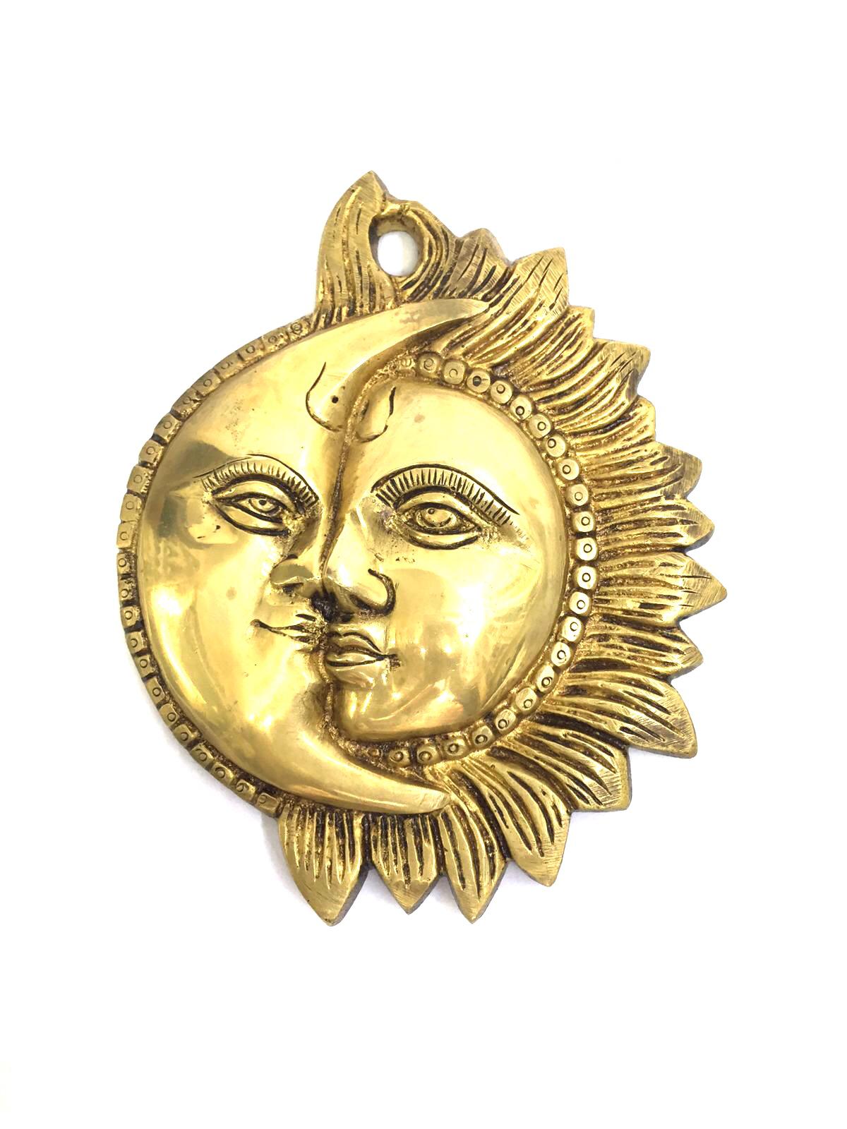 Sun Moon Creative Sculpture Brass Hanging Abstract Designs By Tamrapatra